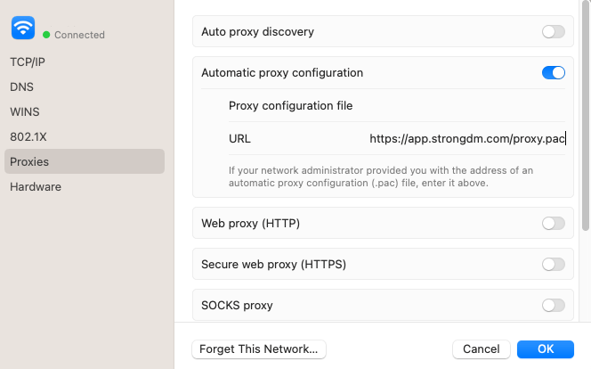 Automatic Proxy Configuration macOS