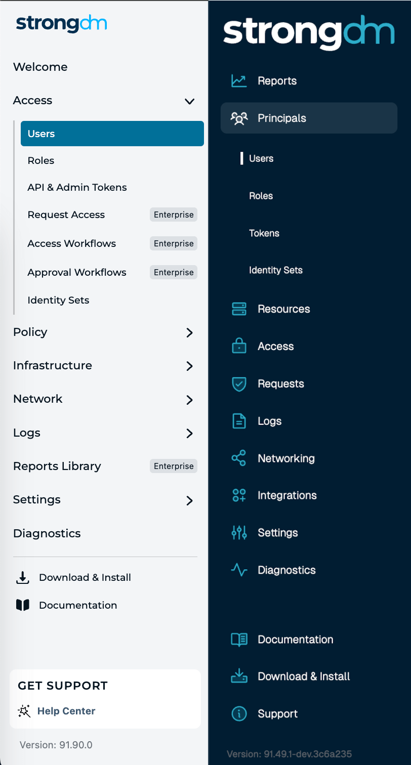 Navigation Menu - Before and After