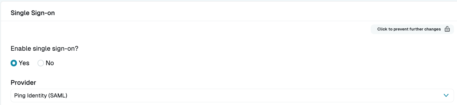 Choose SSO Provider - Ping Identity (SAML)