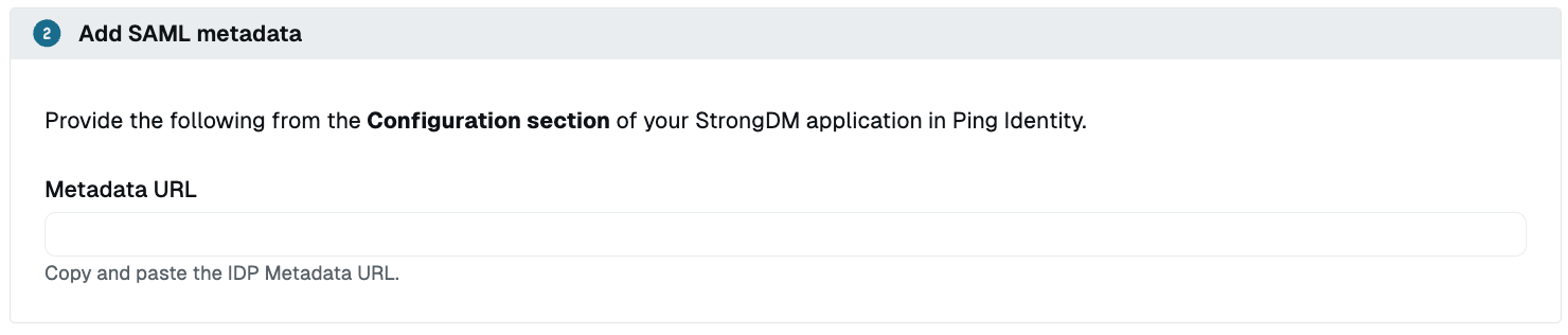 Paste the IDP Metadata URL