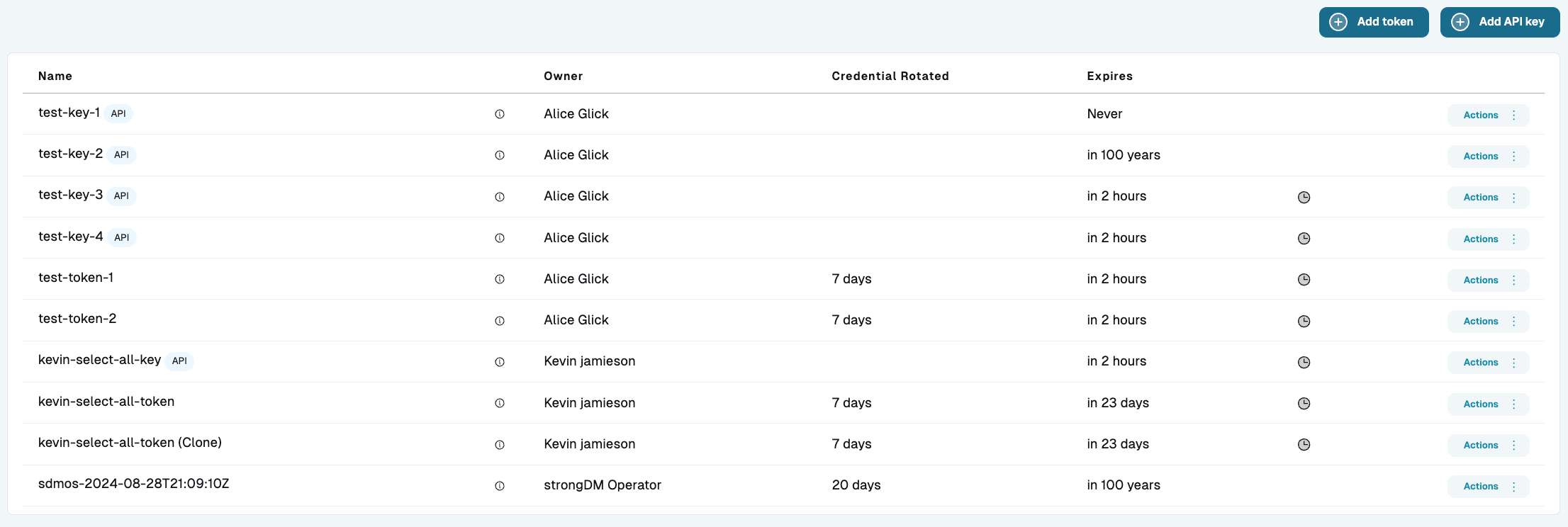 API Keys & Admin Tokens